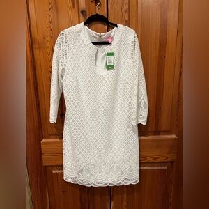 Lilly Pulitzer NWT Mara Dress in Resort White Paradise Island Lace Dress Size XL
